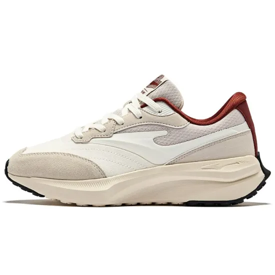Erke Casual Shoes Women's Low-Top Microcrystalline White With Brush Gray