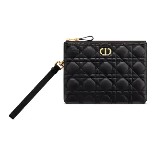 DIOR Cow Leather Clutch Women's Black