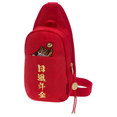 Li Ning Sports Life Collection Polyester Sling Bag One Shoulder Crossbody Fanny Pack Regular Unisex Red