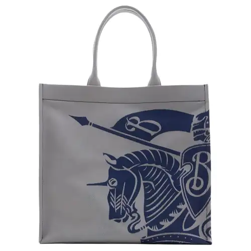 Burberry Canvas Bag, Tote Bag, Shopping Bag, Shoulder Bag, Handbag Medium Men's Gray & Blue