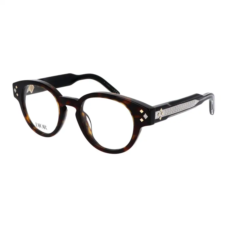 DIOR Acetate Oval Eyeglass Frames Men's Brown