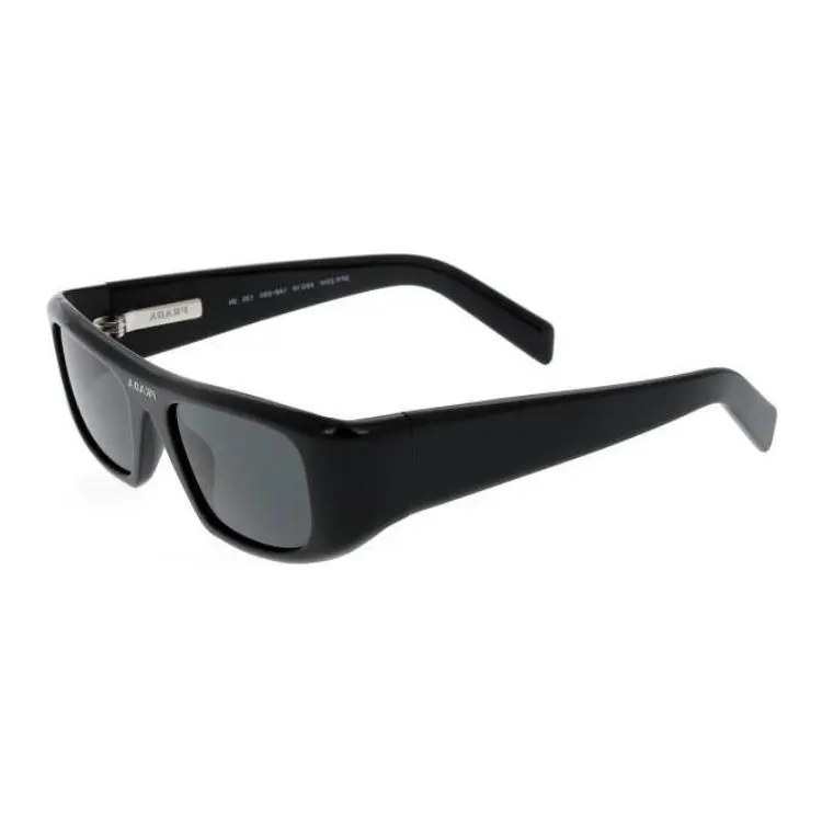 PRADA Acetate Irregular Shape Sunglasses Women's Black