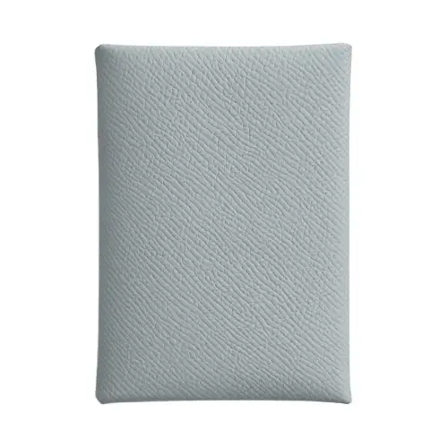 HERMES Calvi Duo Epsom Calfskin Card Holder Mini Women's Glacier Blue