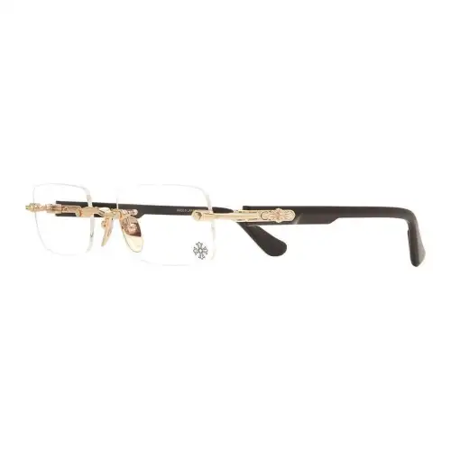 Chrome Hearts Titanium Alloy Square Eyeglass Frames Unisex Black