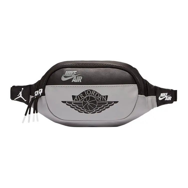 Jordan Synthetic Leather One Shoulder Crossbody Sling Bag, Fanny Pack Small Unisex Shadow Gray/Black Gray