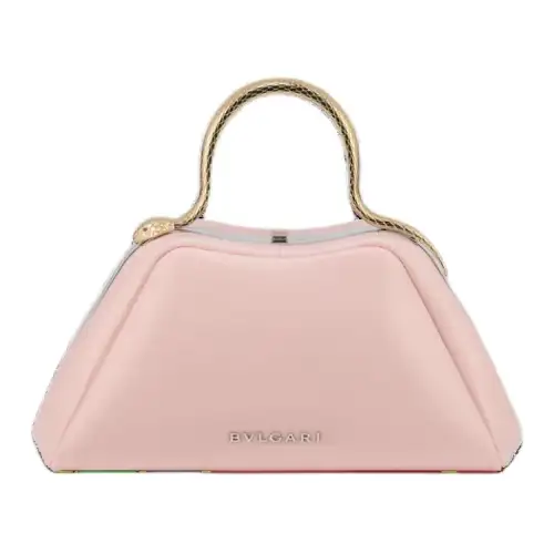 BVLGARI Serpentine Water Snake Skin Shoulder Bag, Crossbody Bag, Handbag Mini Women's Pink
