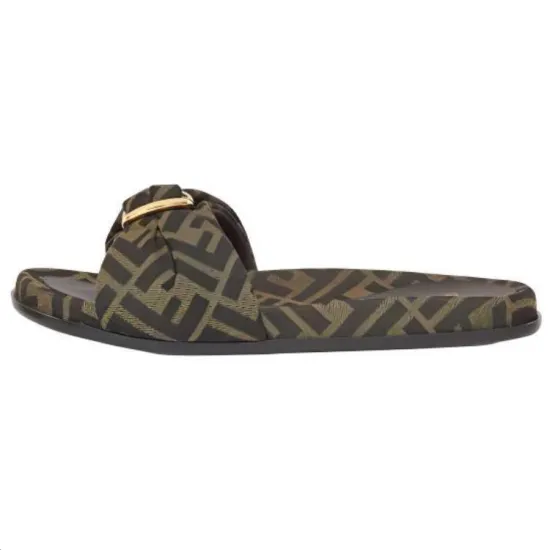 FENDI Feel Ff Jacquard Slides Women's