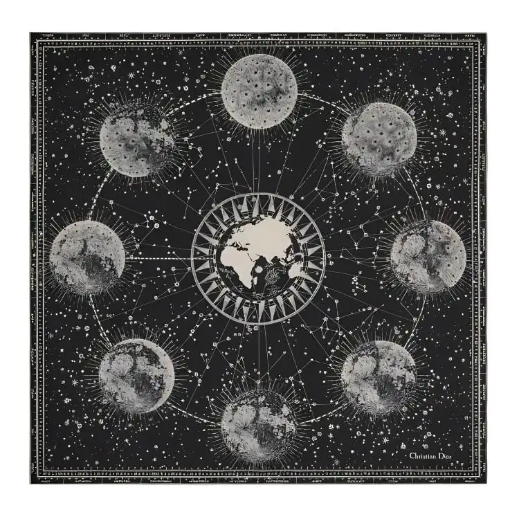 DIOR Silk Scarves Women's Black