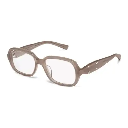 Maison Margiela Plate Rectangular Eyeglass Frames Unisex Brown