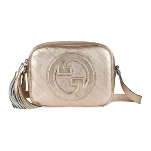 GUCCI Leather Crossbody Bag, Shoulder Bag Women's Gold