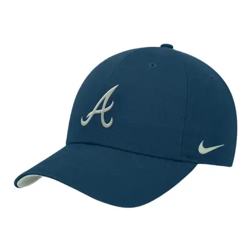 Nike Embroidery Letter Cotton Baseball Caps Unisex Blue