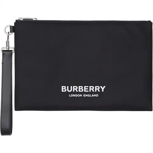 Burberry Nylon With Leather Storage Bag Men's Black