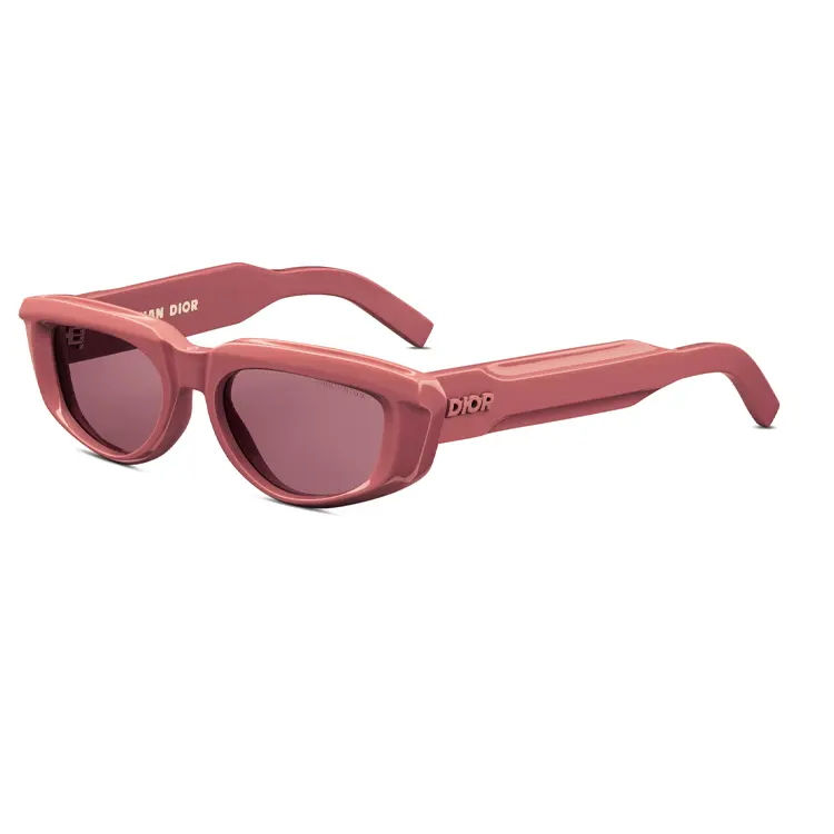 DIOR Acetate Irregular Shape Sunglasses Men's Pink