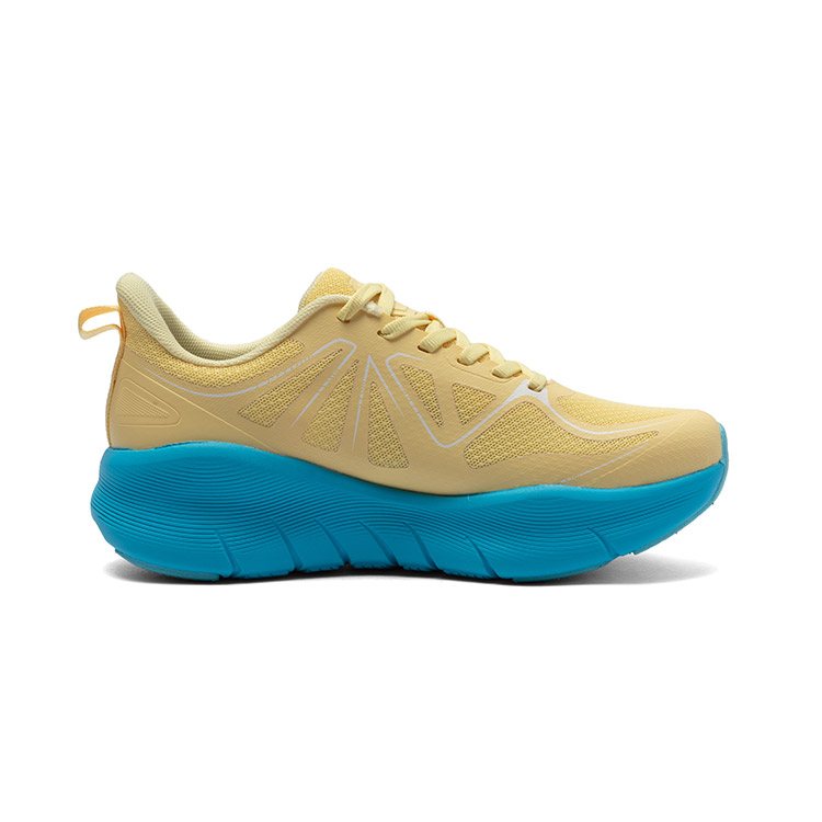 LPMX Cushioning Slip Resistant Abrasion Resistant Breathable Low top Running Shoes Unisex Yellow Blue