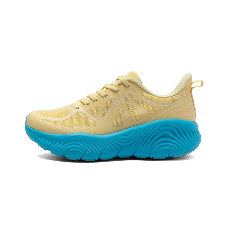 LPMX Cushioning Slip Resistant Abrasion Resistant Breathable Low top Running Shoes Unisex Yellow Blue