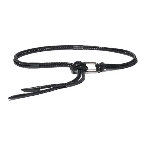 UNIQLO Woven Design Cow Leather Belts Women's Multicolor Width 1.2CM
