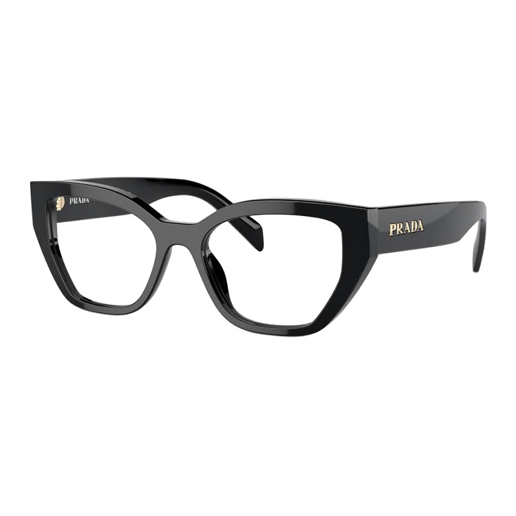 PRADA Prada Temple Etched Design Acetyl Square Optical Frame Men's Black