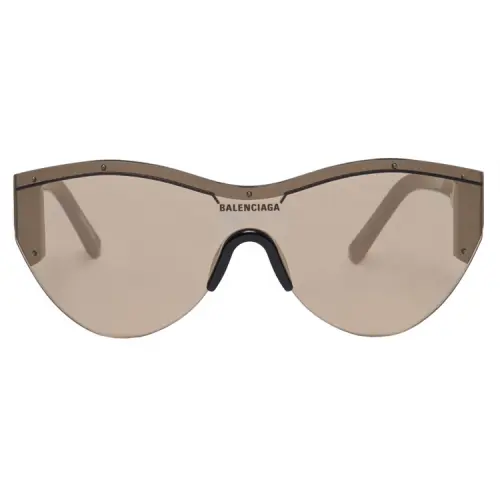 Balenciaga Acetate Irregular Shape Sunglasses Women's Brown