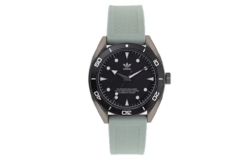 Adidas Originals Wrist Watches Quartz Movement Silicone Strap 43mm Black Dial Men's Watches ['100', 301050]m Waterproof