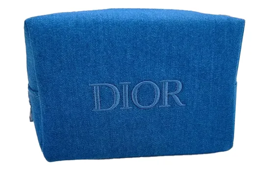 DIOR Blue Denim Fabric Makeup Bag With Tools Portable Gift For Girlfriend Gift