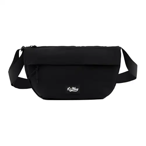 Li Ning Polyamide Shoulder Bag, Crossbody Bag Unisex Black