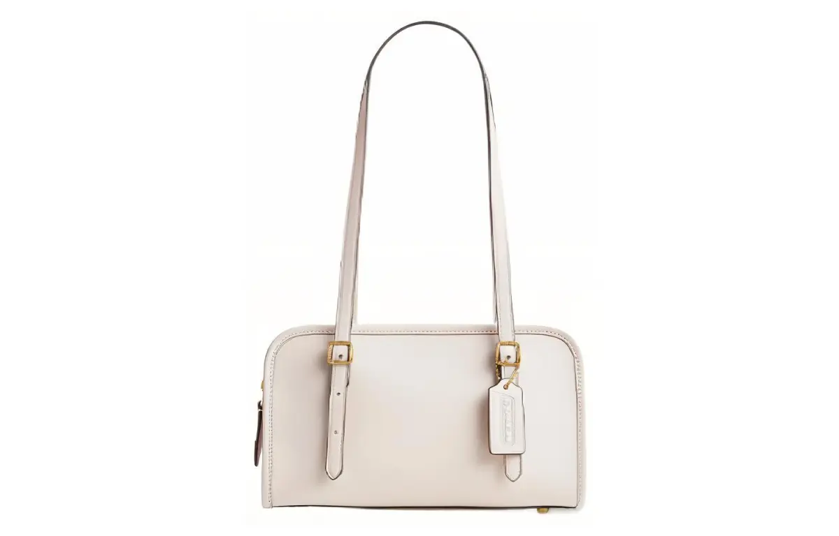 COACH Swing Zip Leather Shoulder Bag, Handbag, Shoulder Bag Medium Women's White