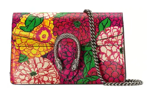 GUCCI Leather Shoulder Bag, Crossbody Bag Extra Mini Women's Fuchsia/Multicolor