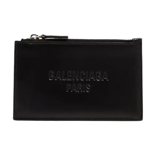 Balenciaga Logo Embossed Zipped Card Holder