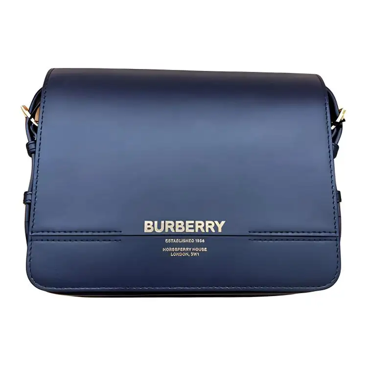 Burberry Leather Crossbody Bag, Shoulder Bag Women's Blue