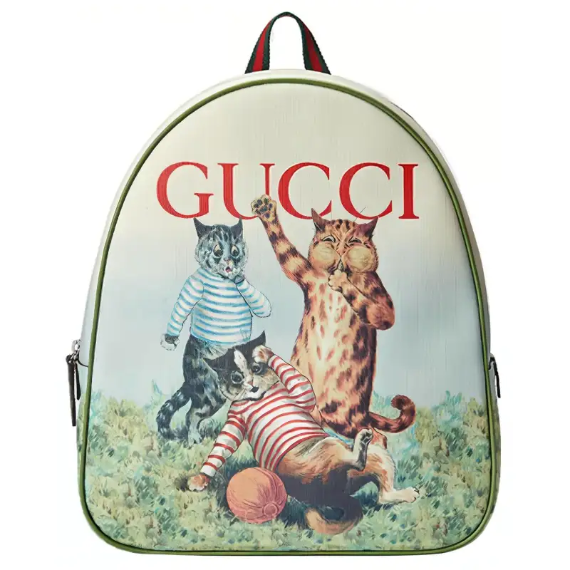 GUCCI Canvas Backpack For Kids' White & Green