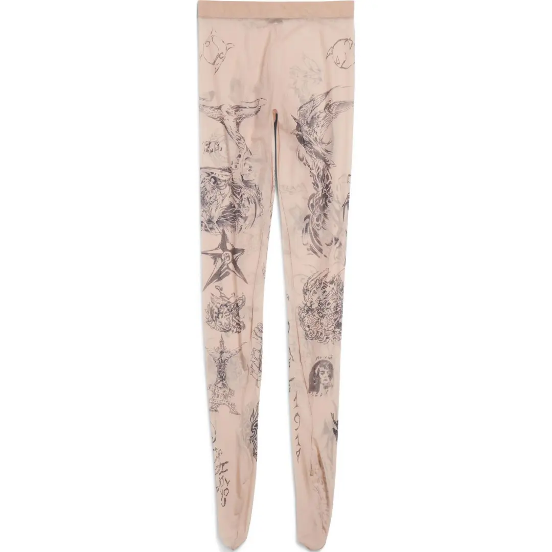 Balenciaga Tattoo Tights 'Light Beige'