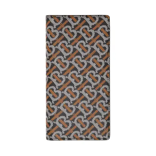 Burberry Leather Wallet Men's Black/Orange