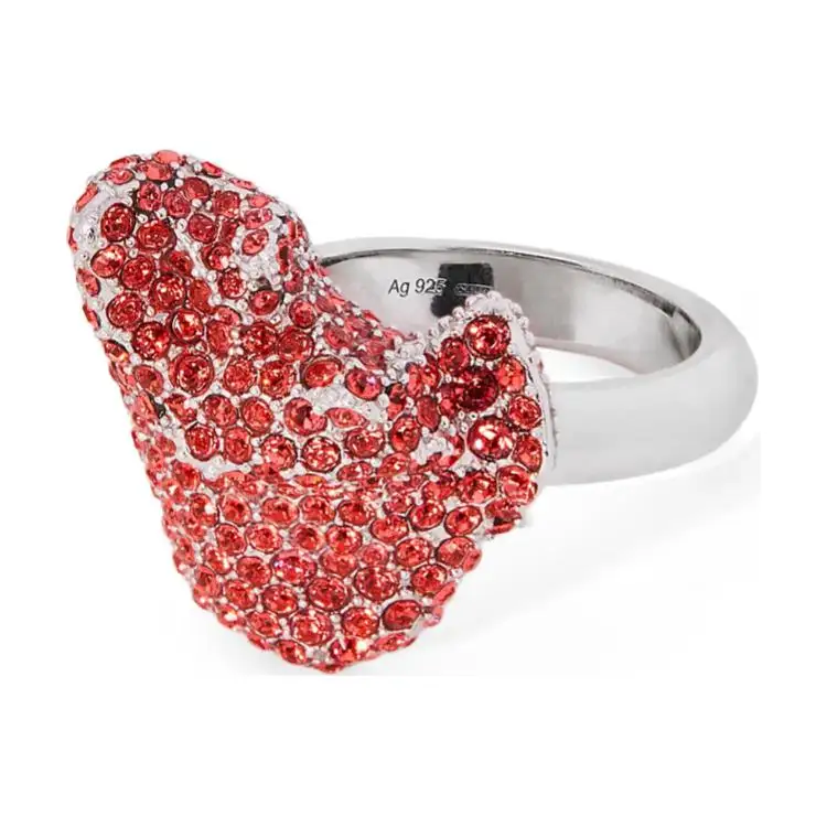 LOEWE Silver, Crystal Rings Women's Red