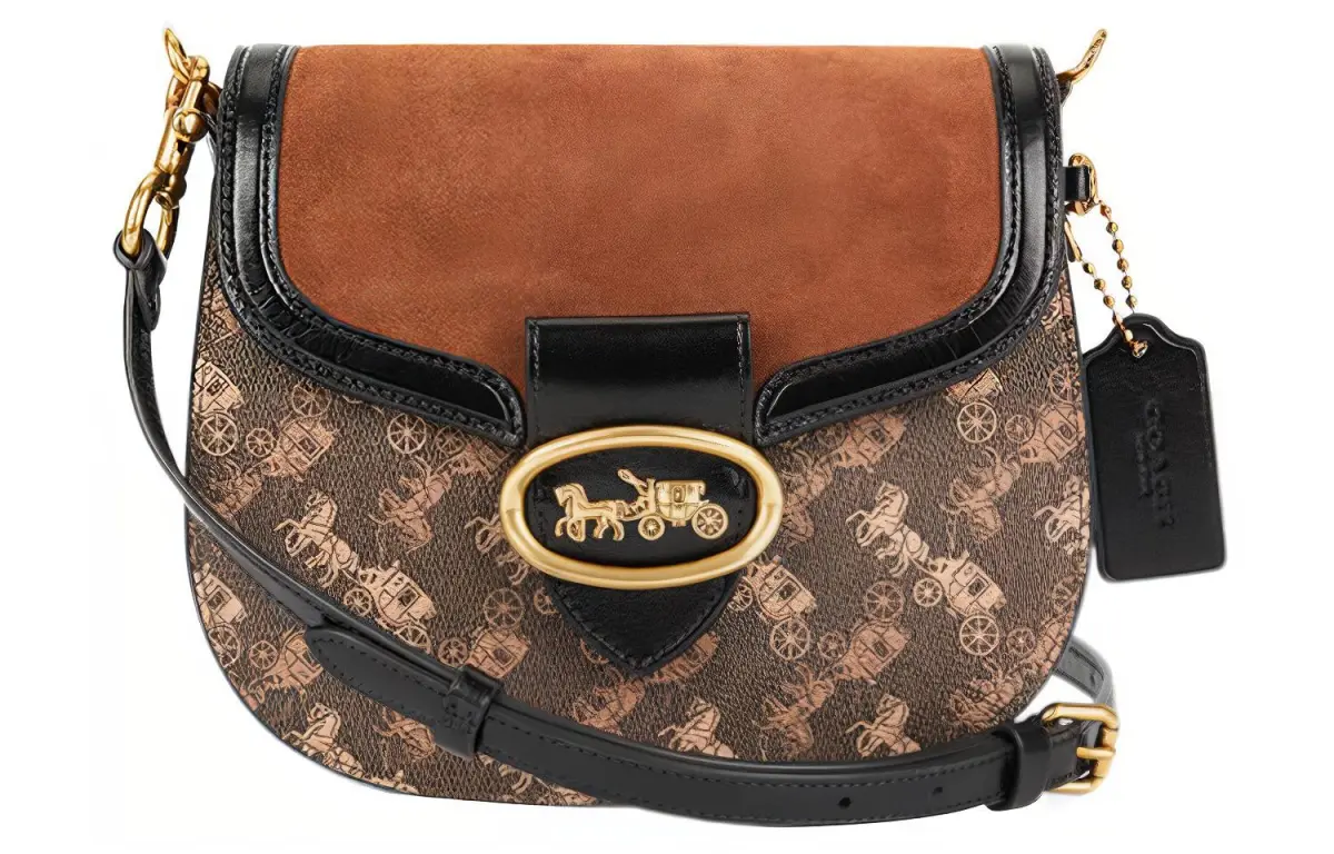COACH Kat PVC Crossbody Bags Regular Women's Brass & Black