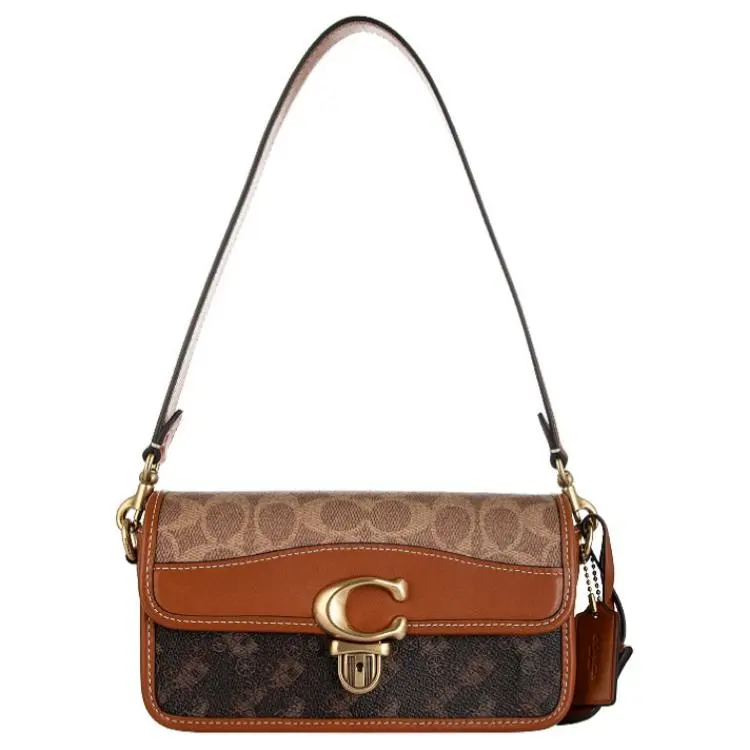COACH Artificial Leather Shoulder Bag Small Women's Brown