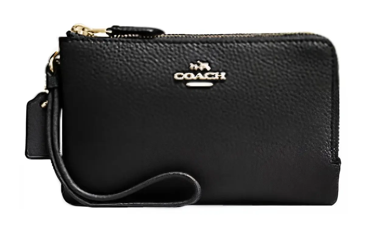 COACH Leather Clutch Small Women's Black