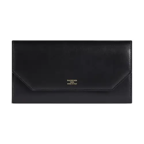 Balenciaga Cow Leather Card Holder, Wallet Women's Black