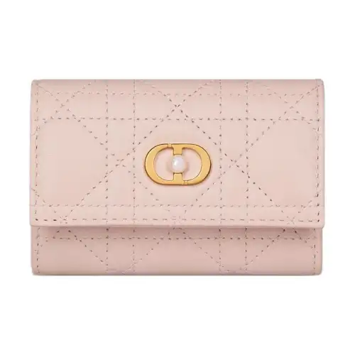 DIOR Jolie Sheepskin Wallet Women's Rouge Pink