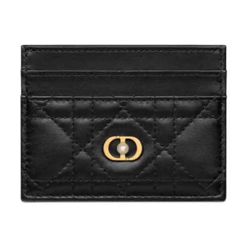 DIOR Jolie Sheepskin Card Holder Women's Black