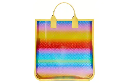 GUCCI With Leather Tote Bag, Shopping Bag, Handbag Large Women's Yellow/Multicolor