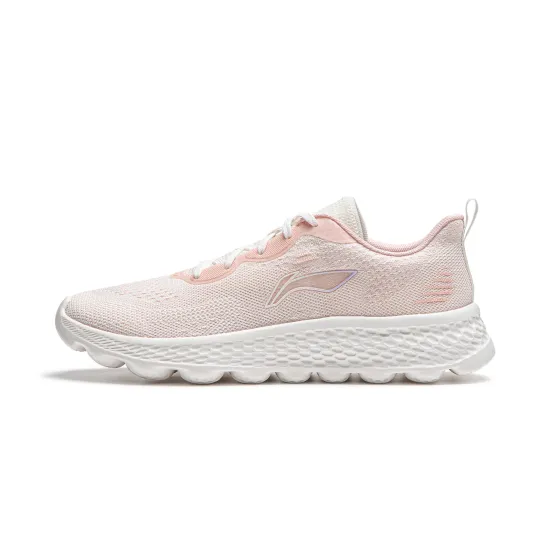 LINING Cloud Motion Running Shoes Women's Low-Top Mist White/Peach Pink