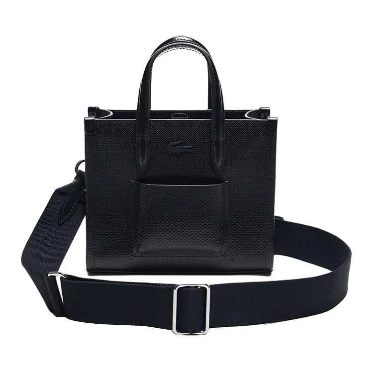 LACOSTE Cow Leather Shoulder Bag, Crossbody Bag, Handbag Mini Women's Black