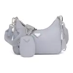 PRADA Recycled Nylon 3 in 1 Shoulder Bag, Handbag, Shoulder Bag, Crossbody Bag Women's Light Blue