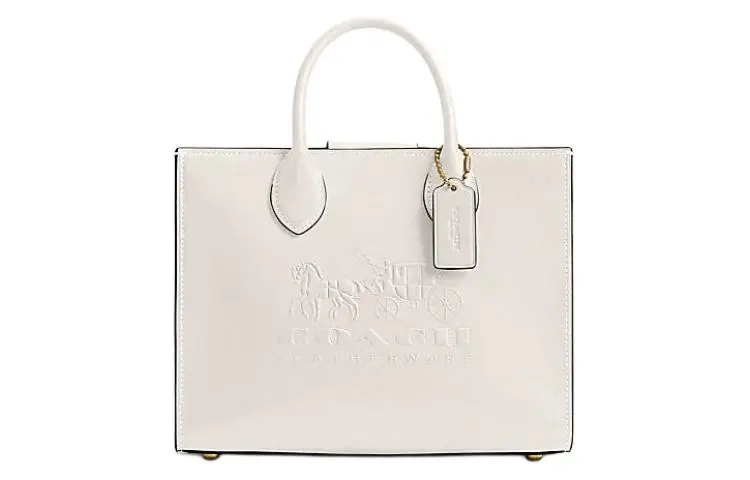 COACH Ace Cow Leather Shoulder Bag, Crossbody Bag, Handbag Medium Women's White