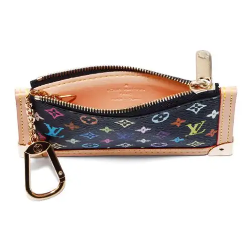LOUIS VUITTON PVC, Metal, Canvas Keychains Women's Black