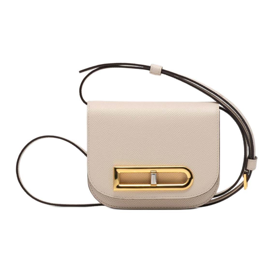 Delvaux Delvo съемный регулируемый плечевой ремешок блестящий блестящий зерно альпина маленькая кожаный один Плечом к плечу пакет женский Кунжут серый