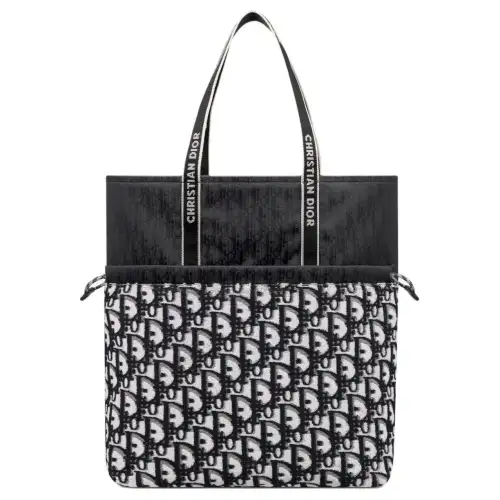 DIOR Cotton Blend Terry Fabric Tote Bag, Shopping Bag, Handbag Men's Black