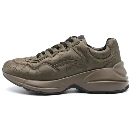 GUCCI Rhyton Chunky Sneakers Men Low-Top Olive Green