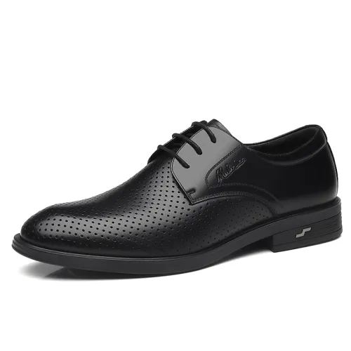Mulinsen second-layer cowhide, versatile, comfortable and breathable, formal leather shoes, men's black