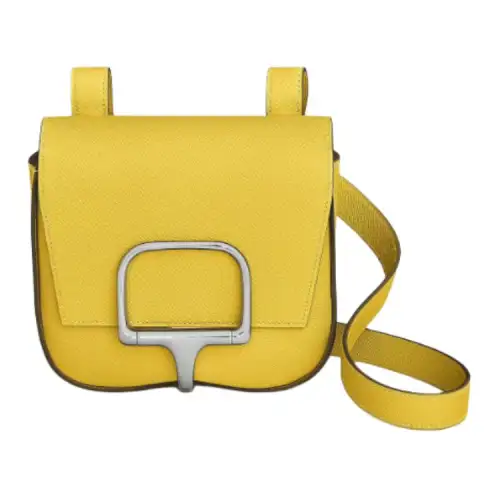 HERMES Della Cavalleria Silver Tone Buckle Epsom Calfskin Crossbody Bag, Shoulder Bag Mini Women's